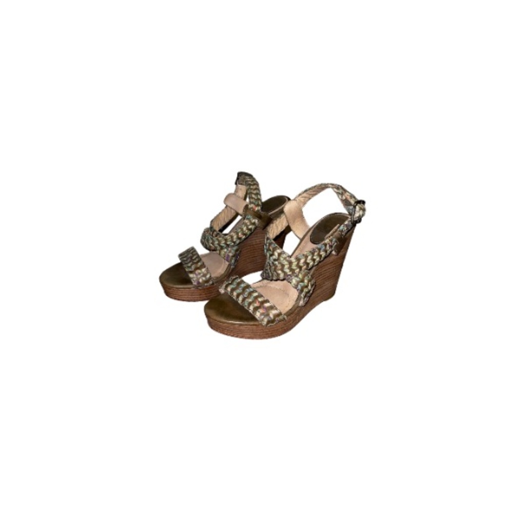 Frye Multicoloured Woven Leather Wedges - Women’s Size 8.5